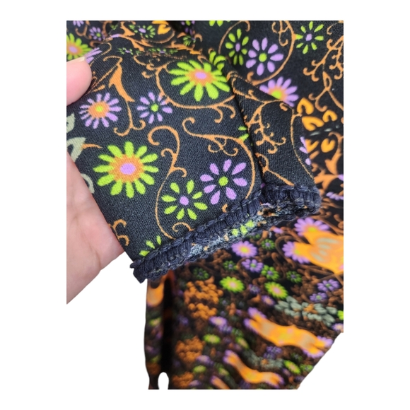 70s Vintage Liberty Circle Witchy Floral Long Sleeve Maxi Dress med large - Picture 3 of 9